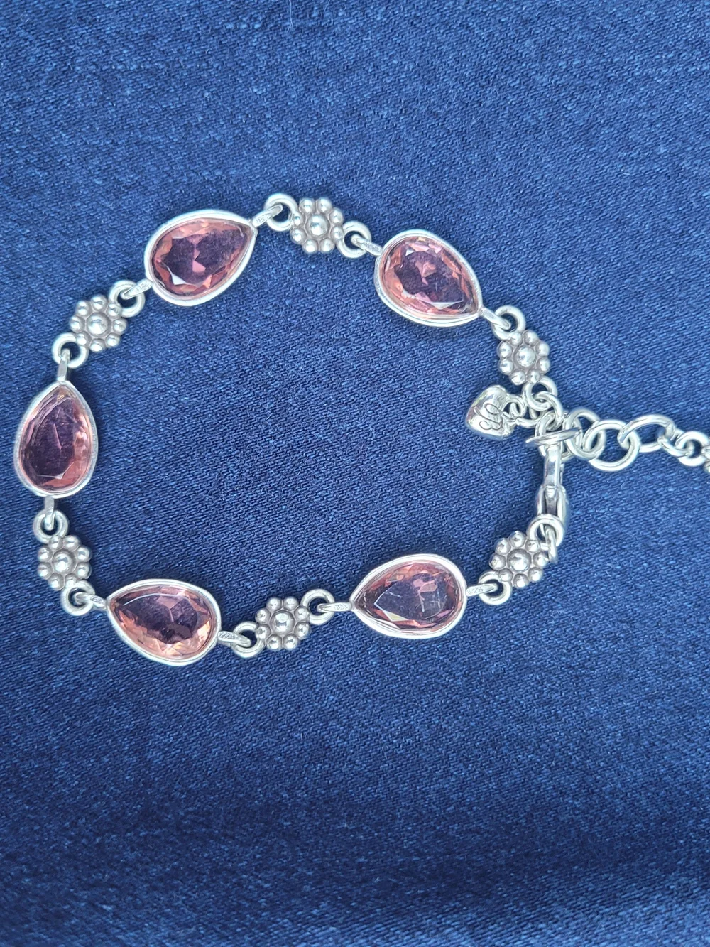 Retired Brighton La Vie En Rose Pink Swarovski Crystal Bracelet